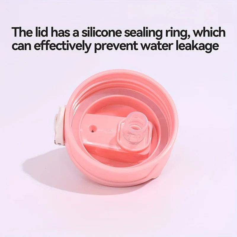 Sports Water Bottle with Time-Tracking Straw Leak Proof Locking Flip Cover for Easy Carry Ideal for Outdoor Adventures