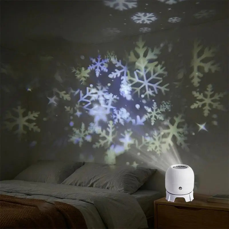 LED Ocean Projector Light 360° Rotating USB Powered Ambient Light Portable Dynamic Night Lamp for Travel Camping Use