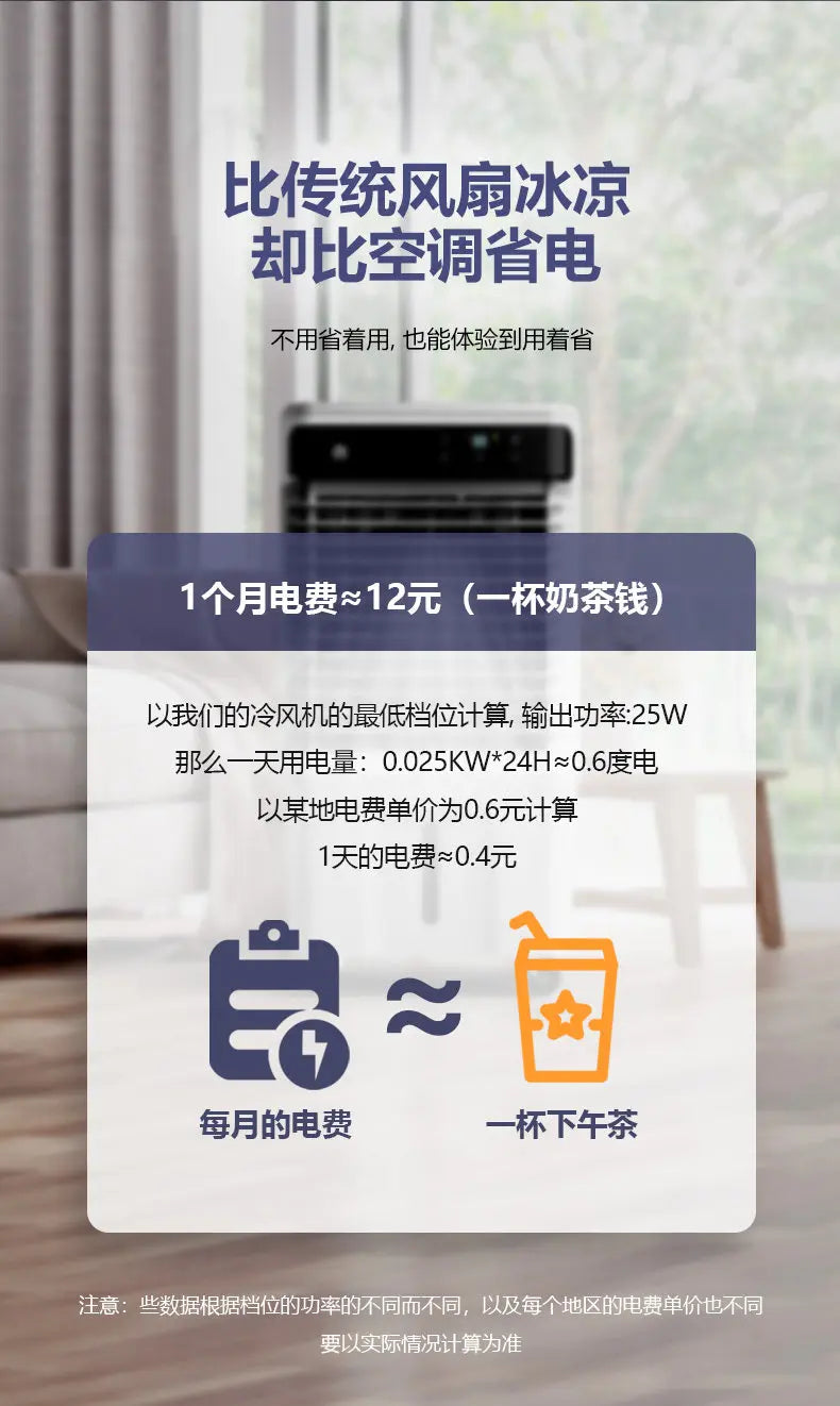 Portable Air Conditioner Fan Evaporative Ice Cooling Fan Powerful Cooling Floor Fan for Home Commercial