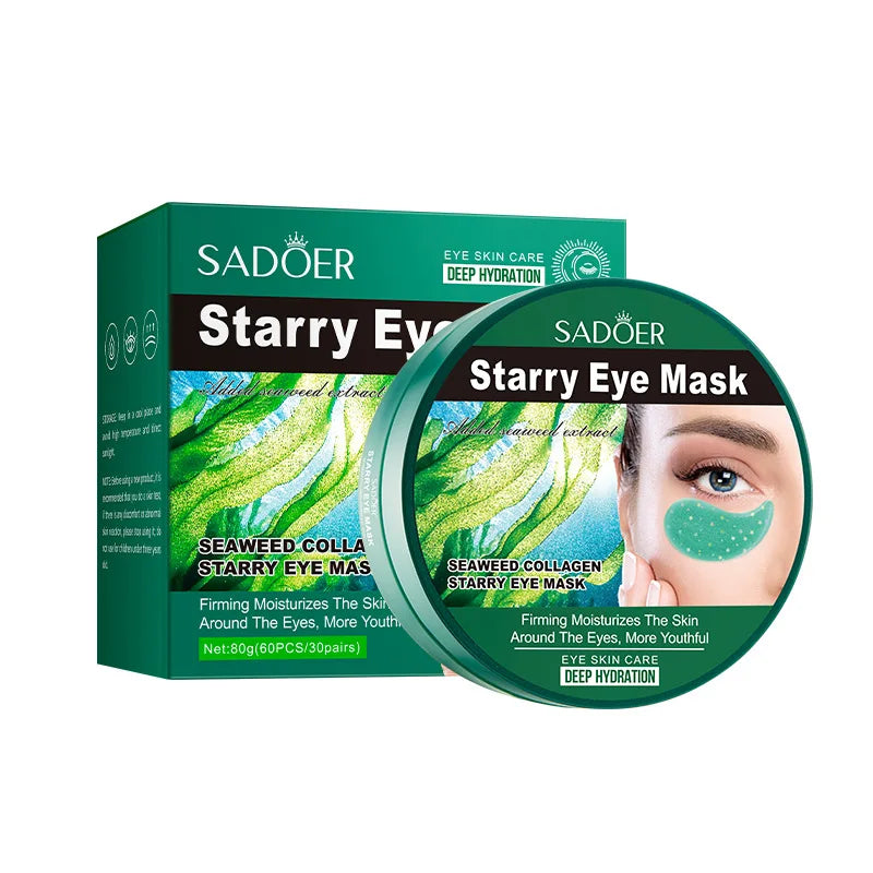 60/120pcs SADOER Caffeine Crystal Collagen Eye Mask: Moisturizing Eye Patches for Eye Care Ant -Aging Anti Wrinkles Skin Care