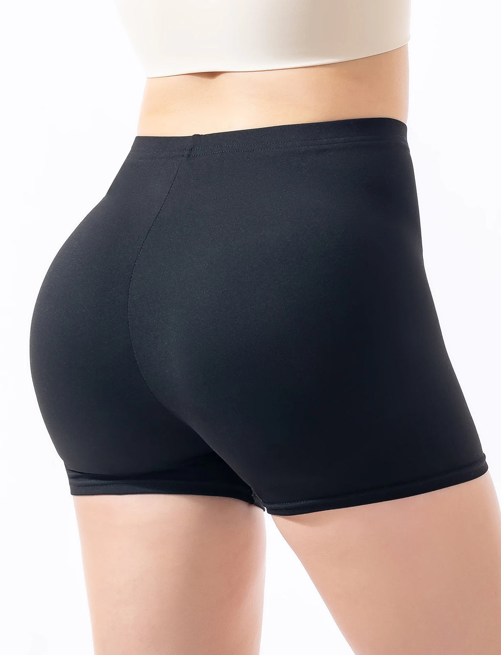 Black base shorts for women to wear as outerwear in summer High-waisted tight elastic and leak-proof wide-leg hot pants