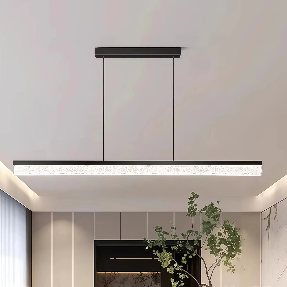 IRALAN Modern Ceiling Chandelier Line Dimmable Pendant Light Home Lamp Hanging for Kitchen Living Dining Room Decor