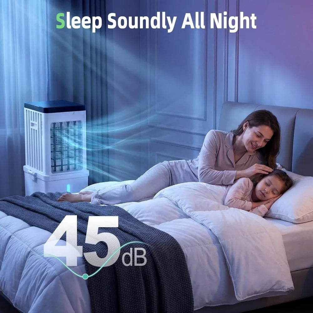 Portable Air Conditioner with Wheels 3 Wind Modes 3.5-Gallon Water Tank for Evaporative Air Cooler Long Cooling 120° Oscillation