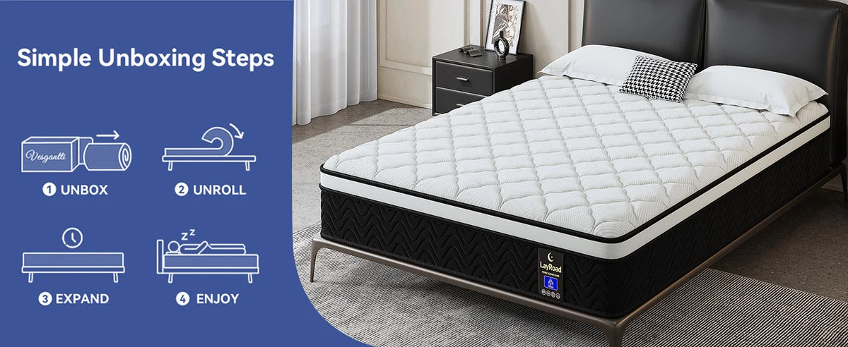 12 Inch Gel Memory Foam Hybrid Mattress,Twin Full Quenn King Individual Pocket Coil Innerspring Mattress for Pressure Relief & Motion Isolation, Medium Firm Mattress for Bedroom, CertiPUR‑US Certified