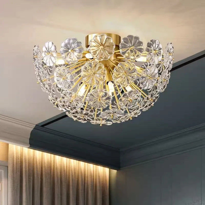 Postmodern Flower ceiling light Luxury scandinavian lamp Bedroom Study Room Living Room Dining Room girls room ceiling lamp