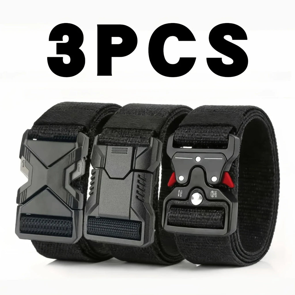 3pc Quick release tactical belts adjustable for outdoor use durable and thick multifunctional men belt Casual golf belts for men
