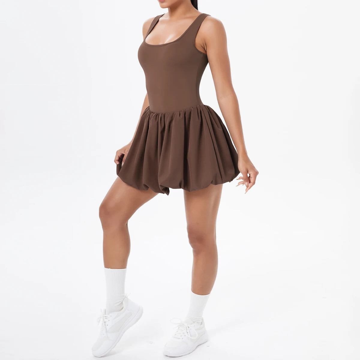 Athletic Yoga Fitness Dress Fitness High Stretch Slim Double Side Non-slip Women's Sports Dresses