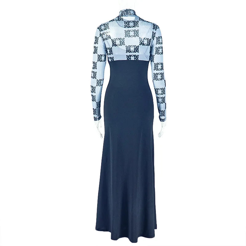 Fashionable Long Sleeve Slim Fit Print Wrap Bodycon Dress Spring Summer New Arrival Women's Clothing Cross-Border Style