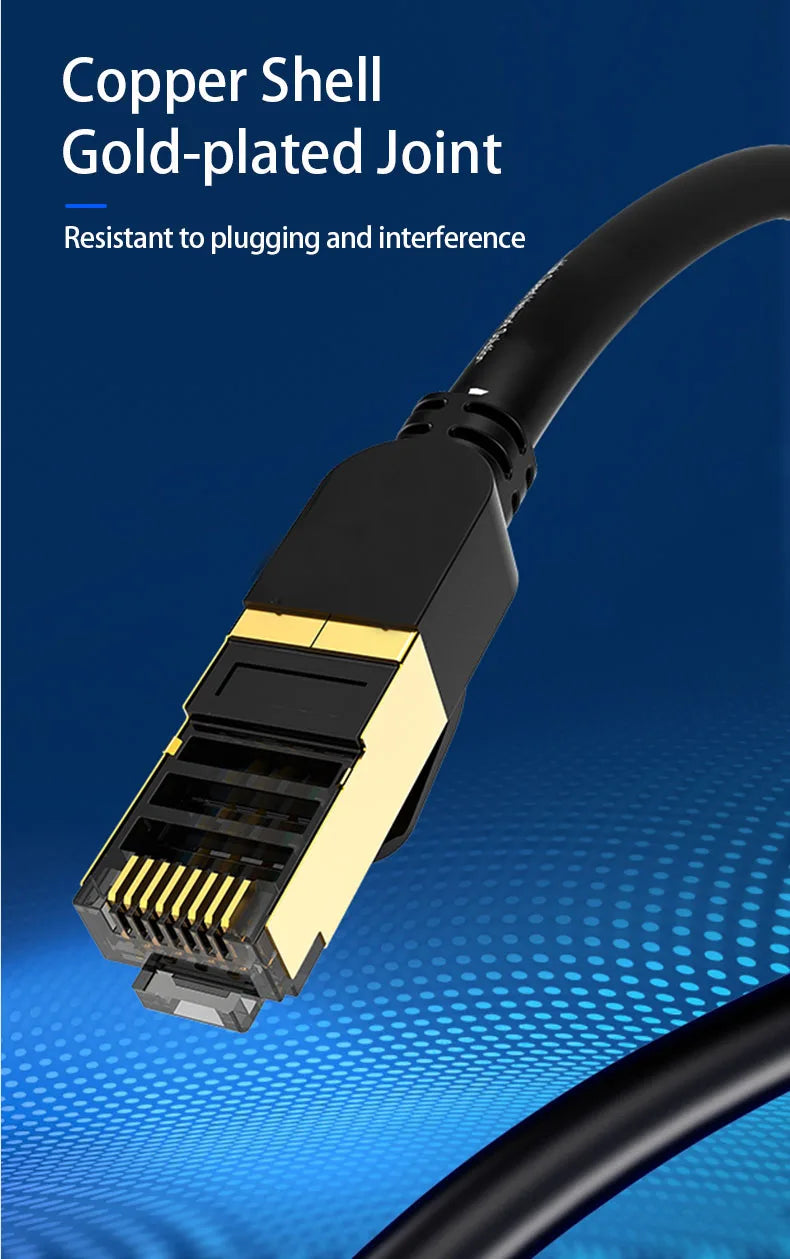 Cat 8 Ethernet Round Cable LAN Network Cat8 Rj45 Speed Network Cable 40Gbps Flat Cable 2000Mhz 26AWG For Router Pc Ps4 Tv Laptop