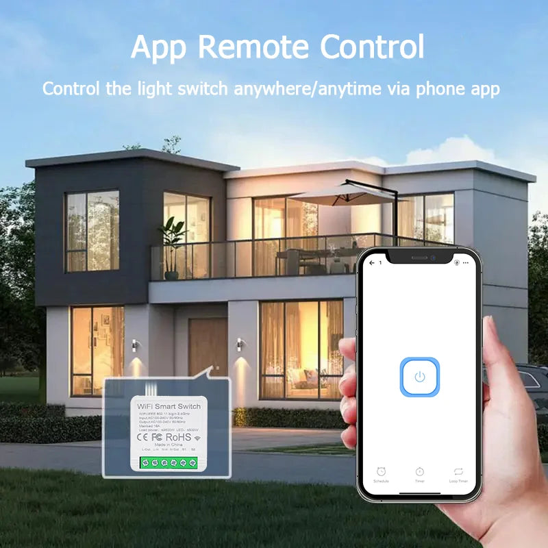 QIACHIP 2.4G 86 Type Wireless Wall Panel Transmitter And WiFi Smart Switch Receiver For AC 110V 220V Light Control Voice Control