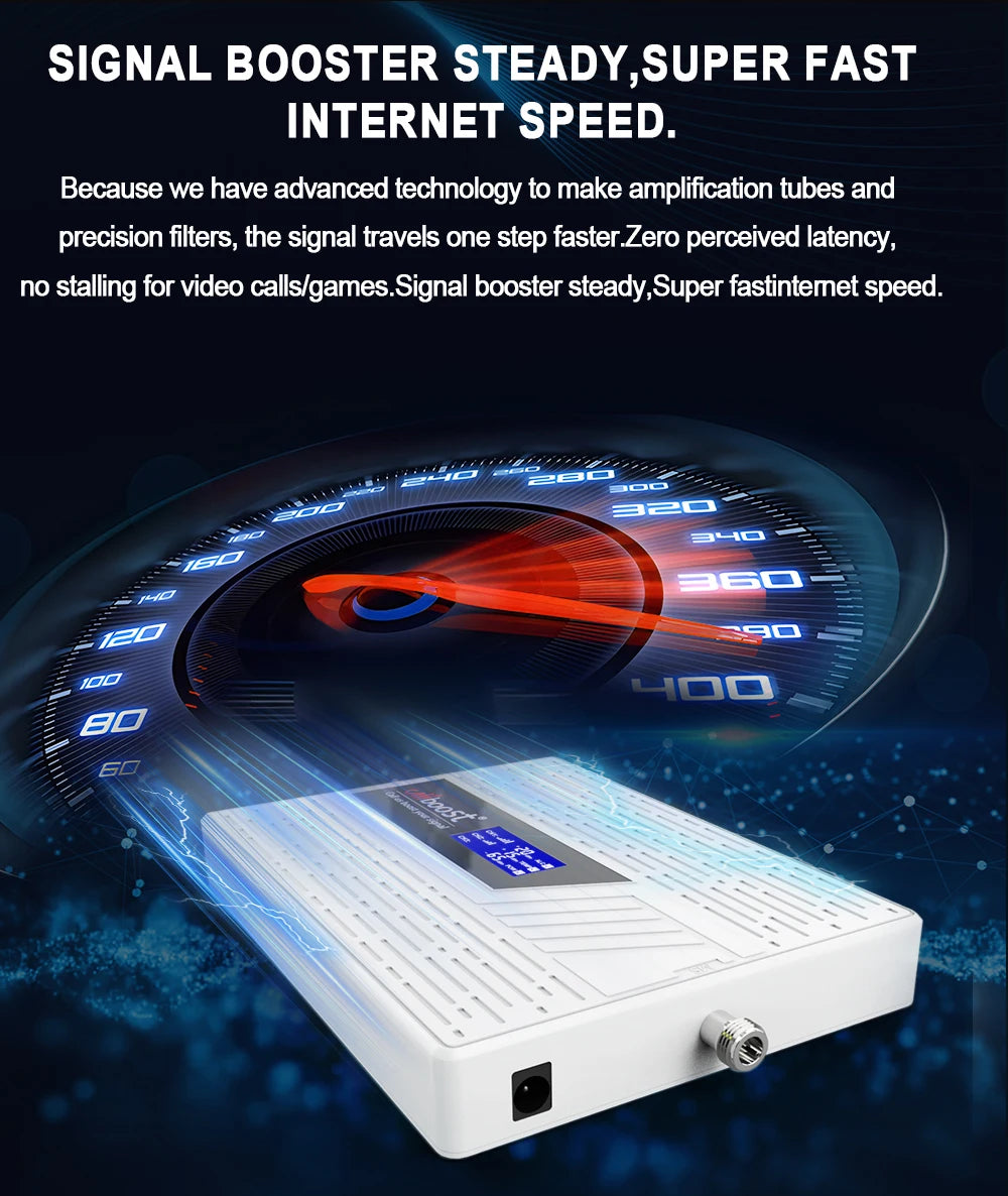 CALLBOOST Tri-Band Cellular amplifier Enhanced 2G 3G Cellphone Network 2100 1800 900MHZ GSM Signal Amplifier With 4g LTE Antenna
