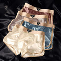 4PCS Men's Luxury Satin Ice Silk Shorts Boxers Hygroscopic Breathable Double-layer Silk Crotch High Elastic Underpants