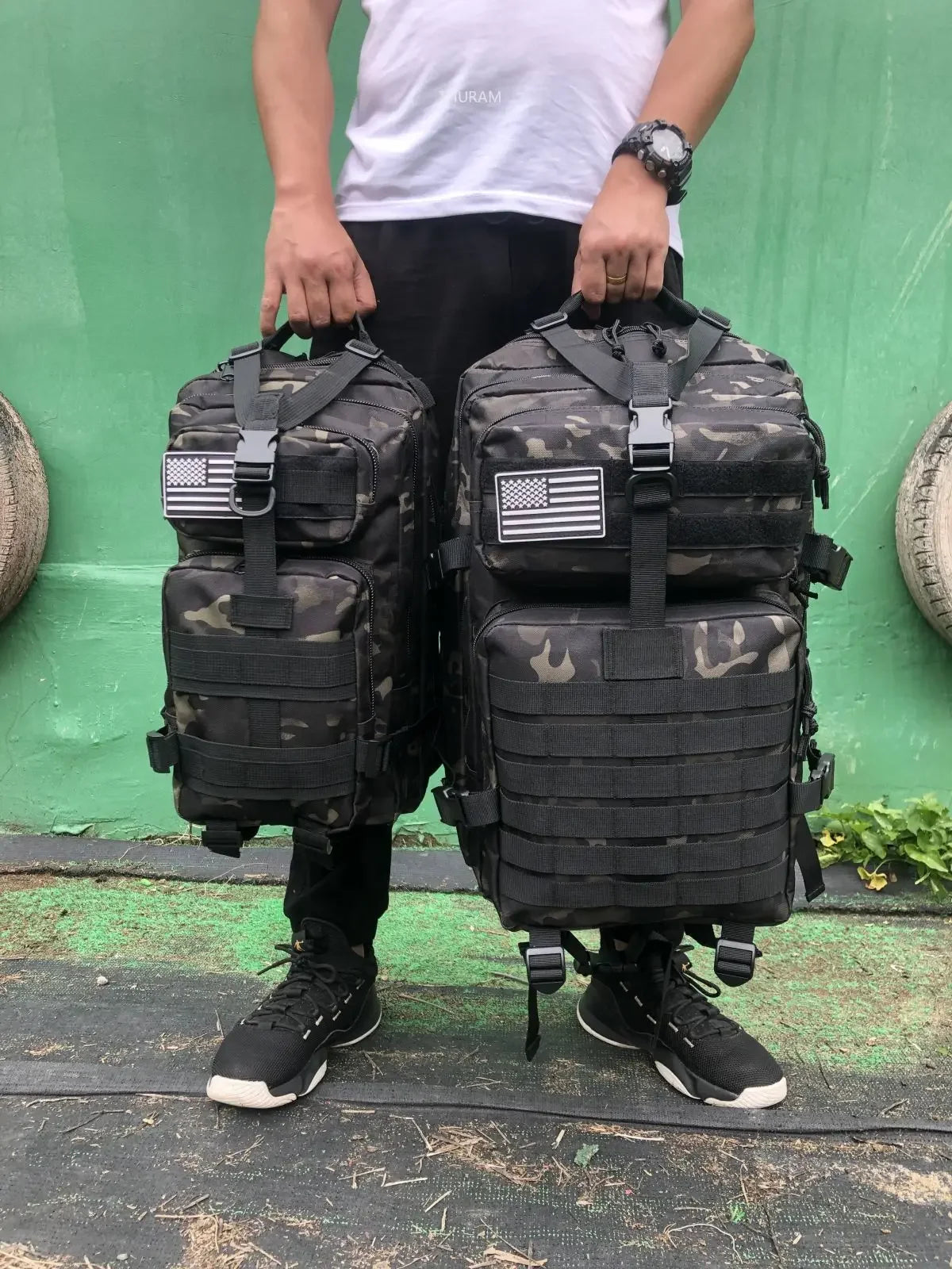 Durable Nylon 50L Waterproof Tactical Outdoor Backpack for Hiking Trekking Fishing Hunting Camping Travel