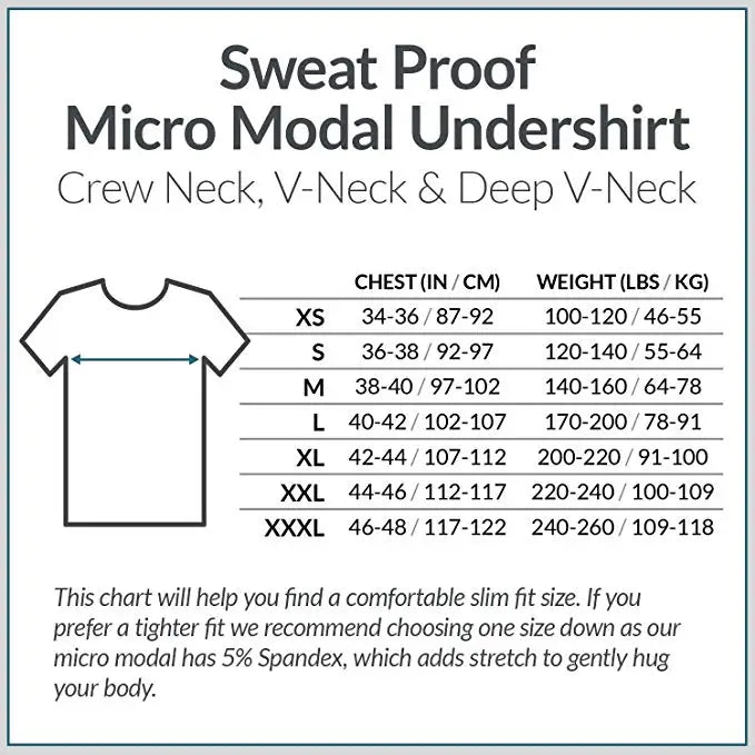 Wholesale Sweatproof Undershirt Men With Underarm Sweat Pads T Shirt Slim Fit V Neck