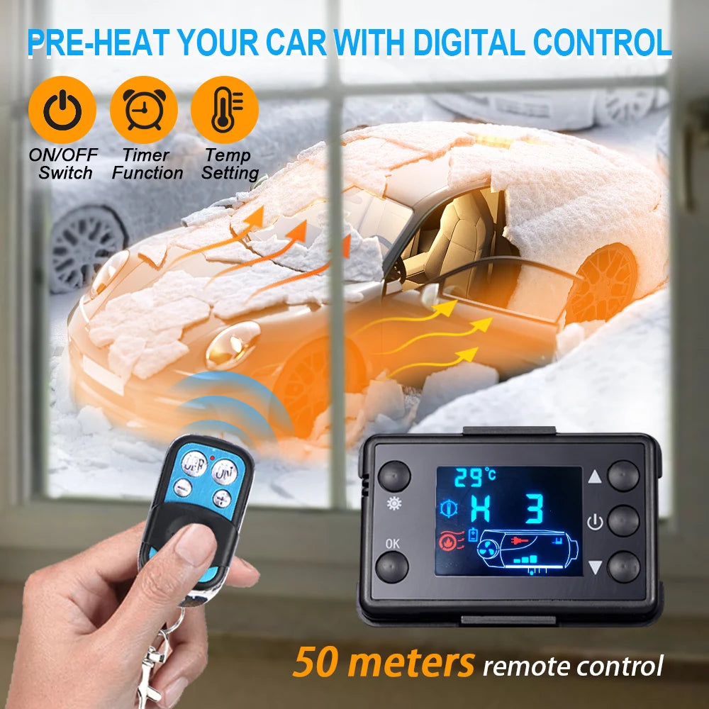 Car Diesel Heater 12V/24V/220V Air Parking Heater 8KW Diesel Heating Low Noise Heater For Truck Bus RV Trailer Boat