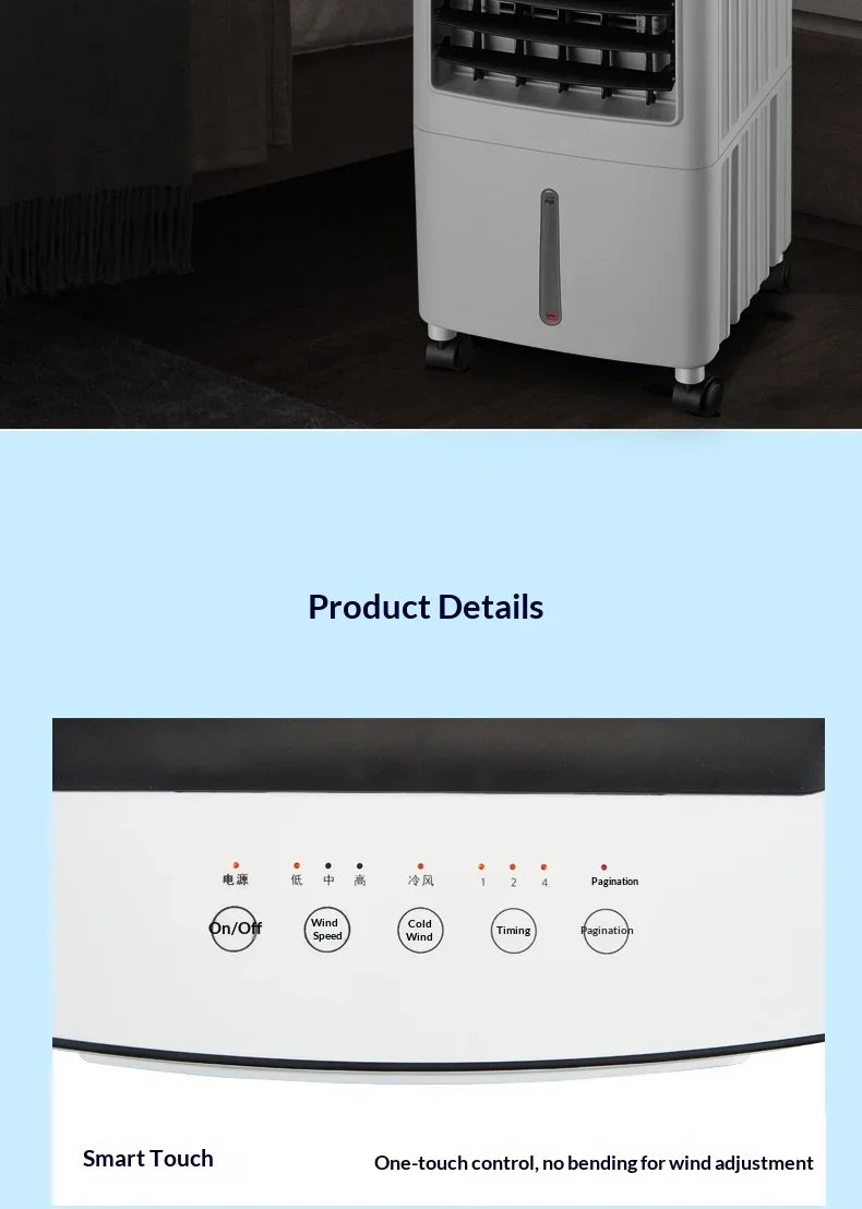 SIHAO Portable Air Conditioner Fan Humidifier Evaporative Cooler with Remote Control 10L Water Tank Strong Wind Silent Cooling