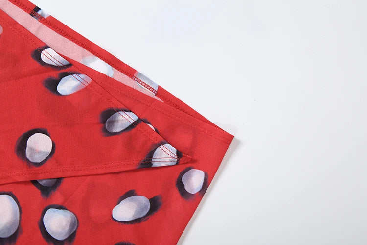 Nibber Music Festival Silk Scarf Strap Patchwork Dress Women Sexy Single-Breasted Full Sleeve Polka Dot Print Hottie Bodycon