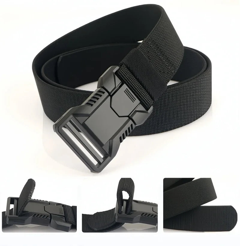 New Quick Release Pluggable Buckle Men Belt Breathable Elastic Outdoors Belts For Men Elastic Pants Belt