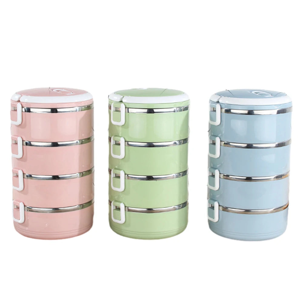 Portable Lunch Box Set Storage Warmer Lunch Container With Handle Stainless Steel Thermal Microwave Safe Salad Food Container