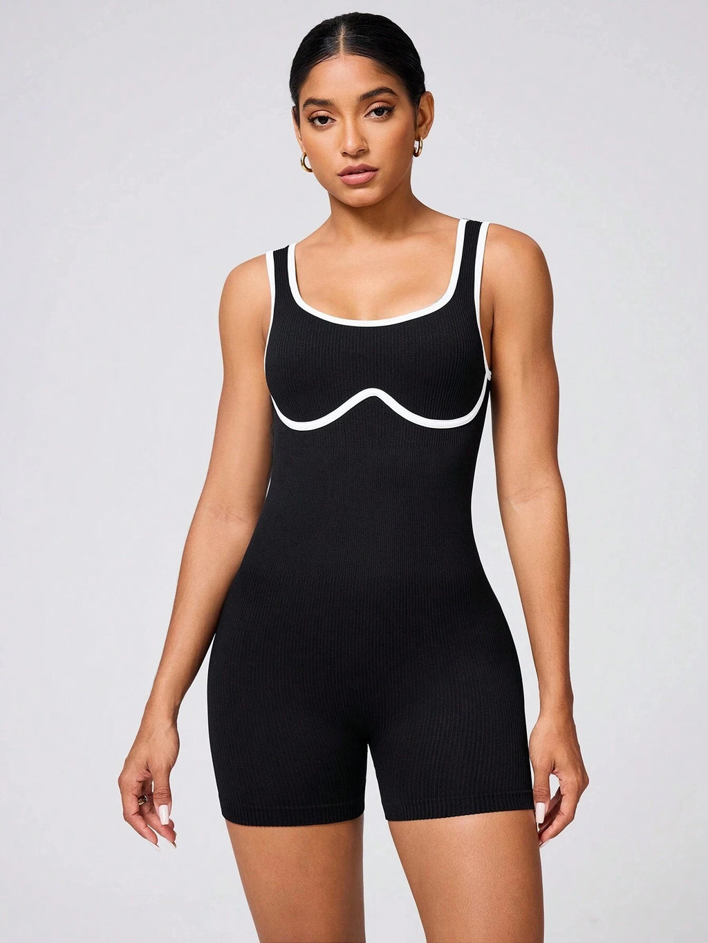 Women's Seamless One-Piece Yoga Bodysuit, High-Waisted Aerial Dance Leotard with Crossover Back, Color Block Sportswear for Pila