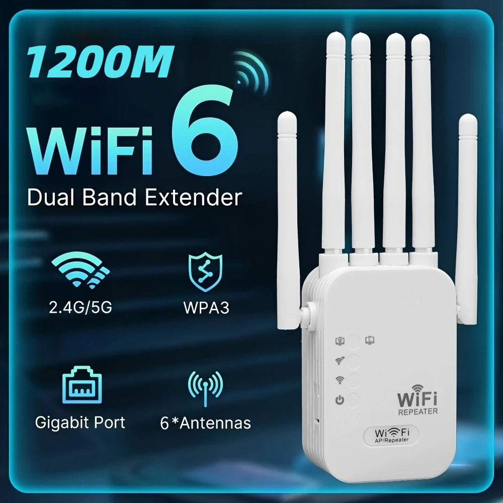 Dual Band 1200Mbps Wireless WiFi Repeater 2.4G 5G Signal 802.11ac Long Range Extender Amplifier Router EU US Plugs WIFI Booster