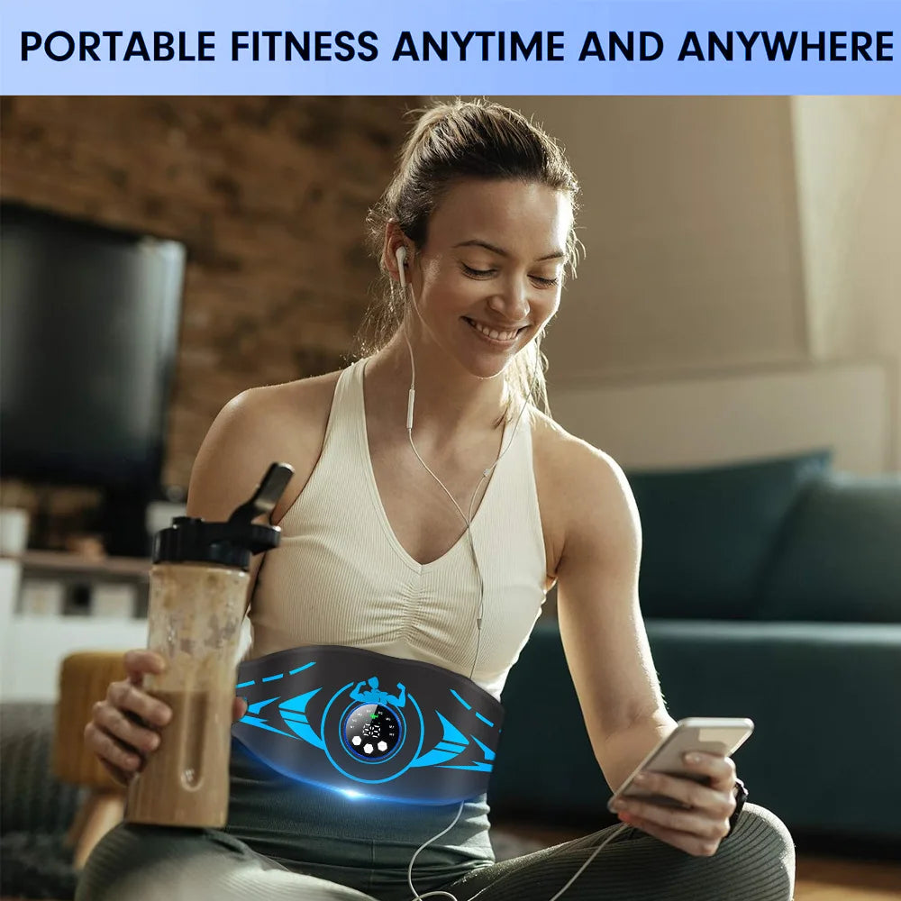 Abdominal Toning Belt EMS Muscle Stimulator Toner ABS USB Body Slimming Shaping Body Massager Lose Weight Home Gym Fitness