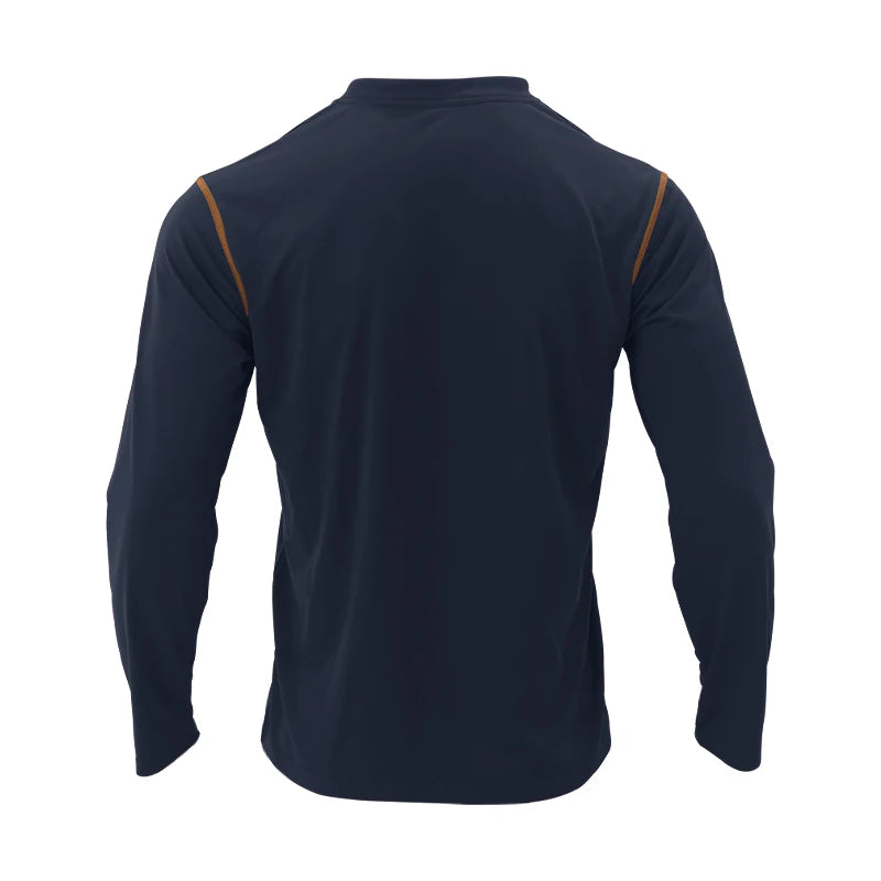 2024 Spring Summer Cross-Border European and American Men's Stand-Up Collar Casual Long-Sleeved Polo Shirt Men's Foreign Trade M