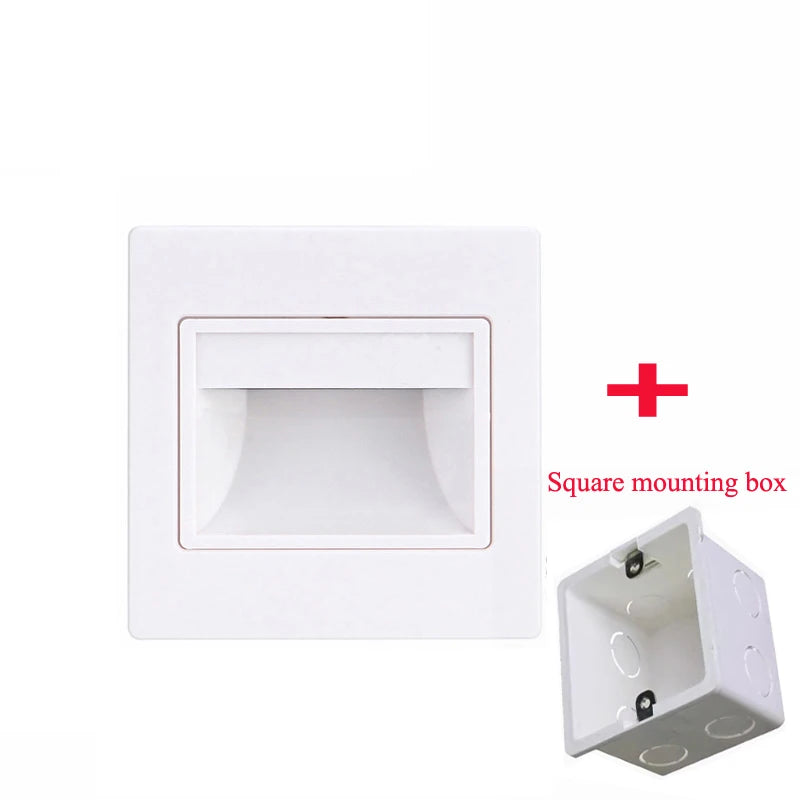 LED Step Light 1.5w Indoor Stair Lamp Wall Corner Night Lights Square Staircase Lamps For Villa Hotel Pathway Lobby Stairway