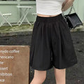 Women Shorts with Pockets Casual Basics Thin Simple Loose Fit Wide Leg Female Bottom Pants Fitness Sport Solid Running Shorts
