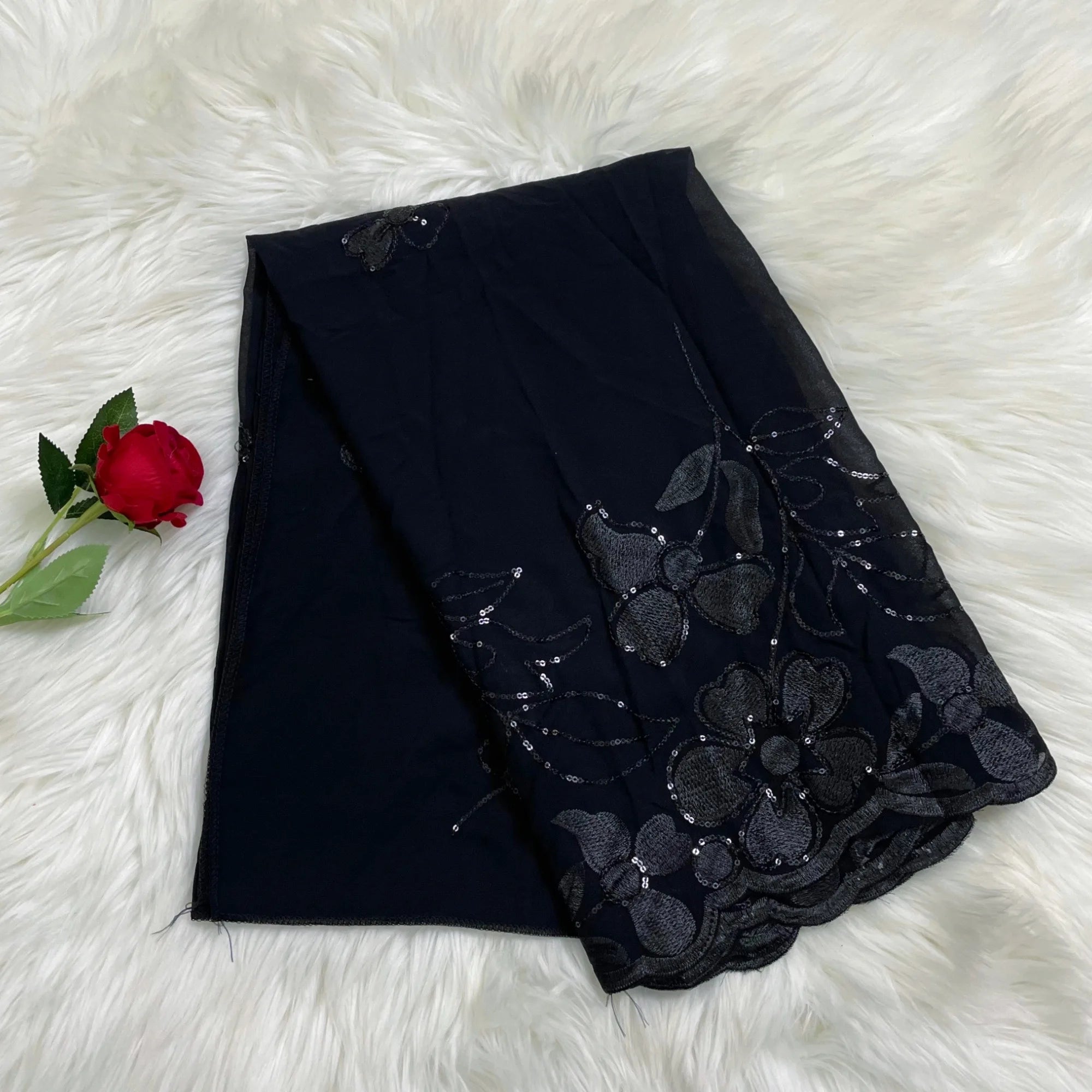 2023 Latest African Spring Women Scarf Chiffon Sequin Embroidered Ramadan Hijab Shawl Fashionable Casual Diamond  Headscarf