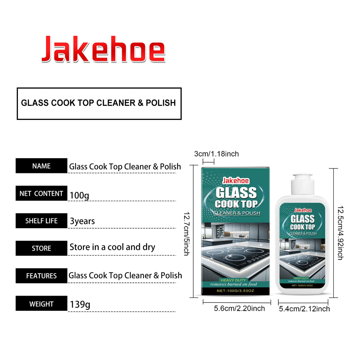 Glass Cooktop Cleaner Polish Ceramic Induction Stovetop Cleaning Burnt Food Remove Household Kitchen Glass Surface Stove Cleaner