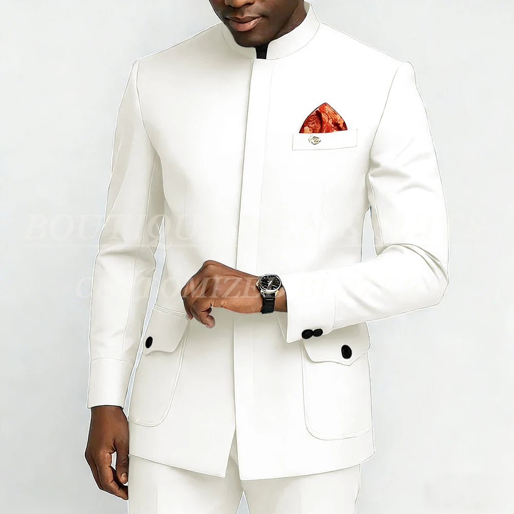 Bespoke Men's Suits Fashion Daily Male Clothing High Quality 2 Piece Jacket Pants Full Sets Luxury Daily Smart Casual Outfits