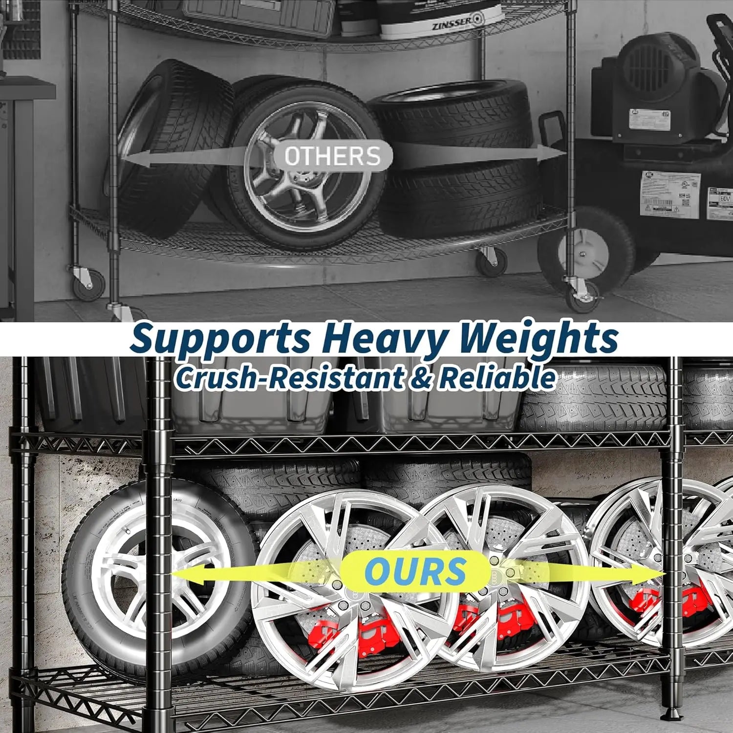 Heavy Duty Storage Shelves 4/5 Tiers Metal Shelving Unit Adjustable Organization Pantry Shelves for Kitchen Garage Commercial