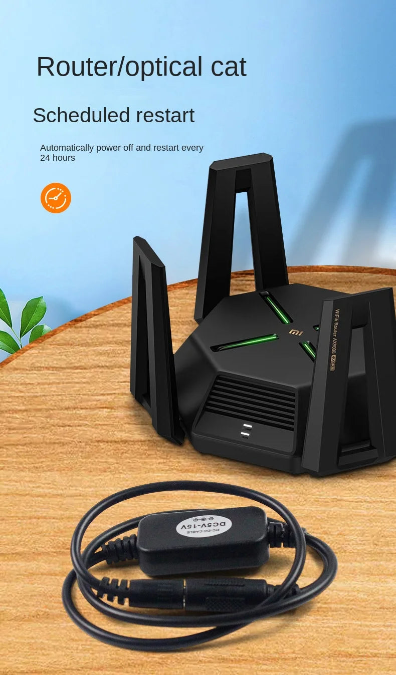 5.5*2.1 Router Timing Restart Controller Fully Automatic Timing Light Cat WiFi Power-Off Intelligent Reset Switch Connecting Wir