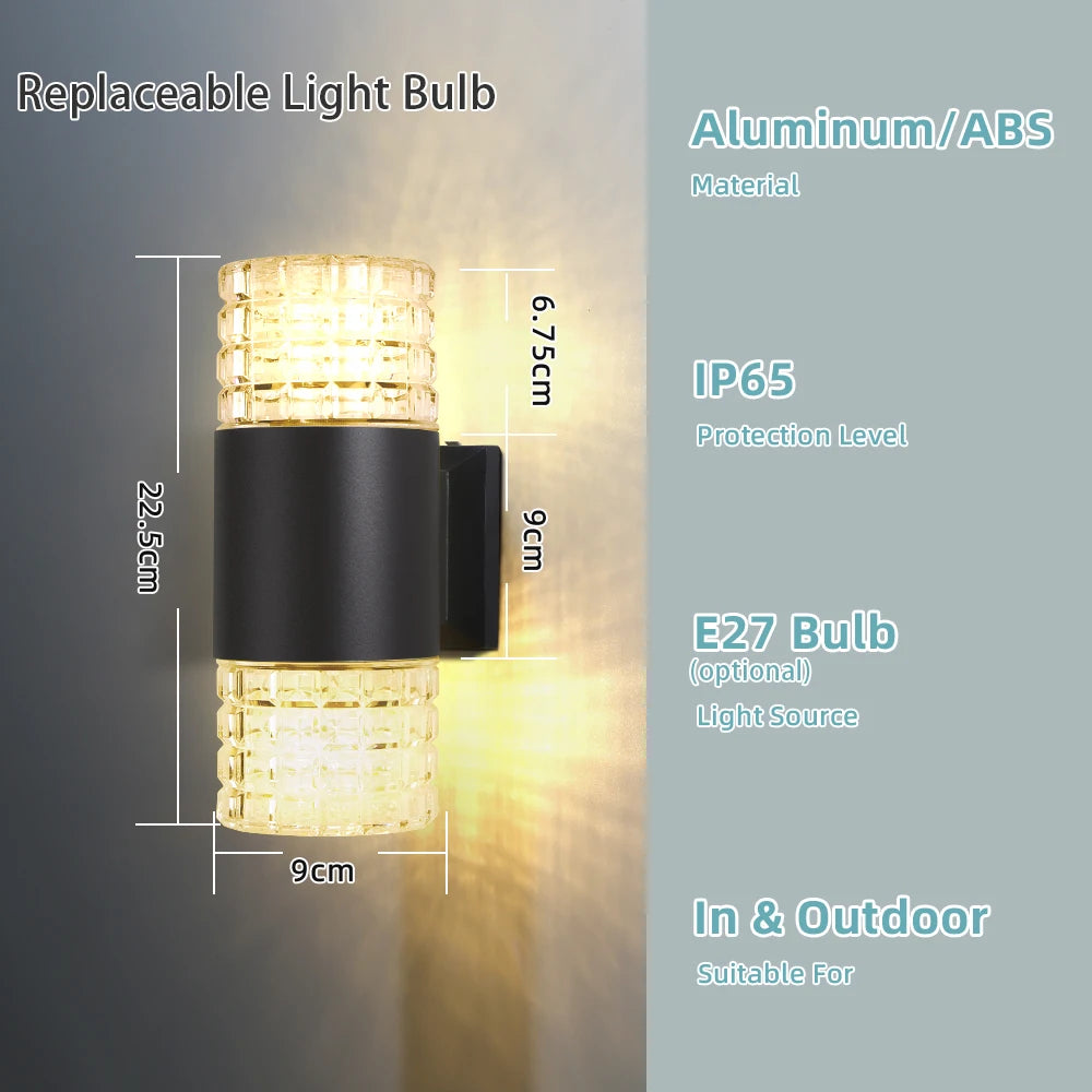 Street Wall Light Outdoor Waterproof LED E27 Bulb External Facade Decor Stairs Lights Entrance Fixture Home Decorative Lamp Wall