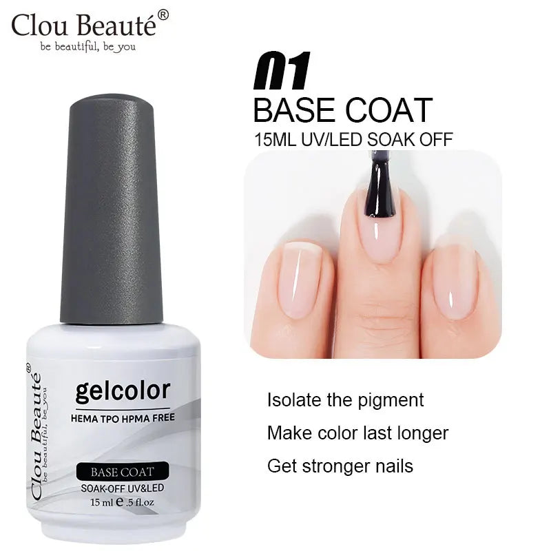 Clou Beaute HEMA TPO FREE Caramel Brown Wine Red Coffee Gel Nail Polish High Pigment Autumn Nail Art Full Coverage UV Varnish