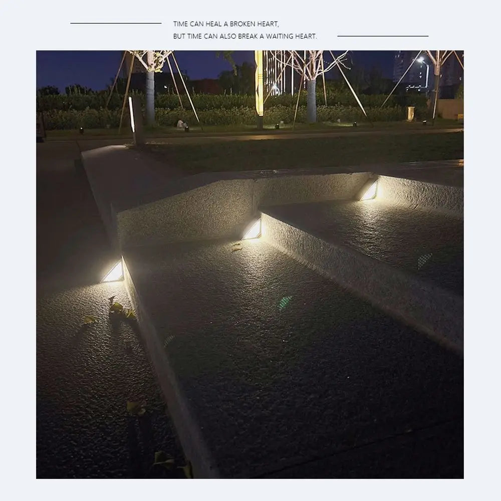 Triangle Solar Step Lamp Warm Light Garden Decoration Stair Light Atmospheric Ornament LED Outdoor Floor Light Garden Path