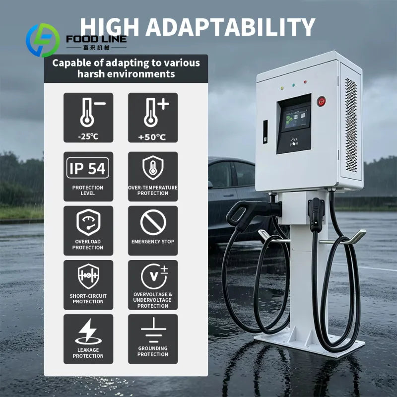 Customized Commercial Electric Charger DC Wallbox 20-60KW Single Connector DC Charging Station GB/T
