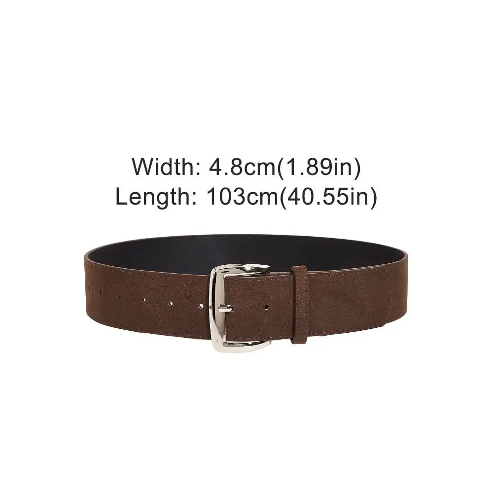 Maillard Styles Suede Leather Wide Belt Trendy Casual Pin Buckle Waistband Versatile Luxury Design Trouser Dress Belts Gifts