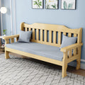Solid wood bench combination sofa small apartment simple leisure living room retro balcony new Chinese style office wooden sofa