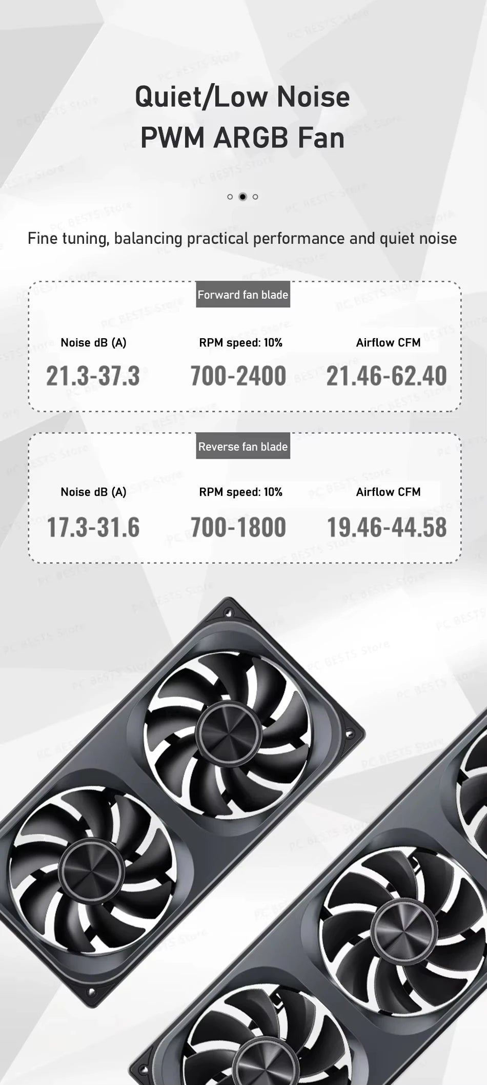 JONSBO ZA-120/240/360 Computer Case Fan 12CM 5V ARGB 120mm Monolithic Structure Water-Cooled Fan  PWM Forward/Reverse Fan Kits