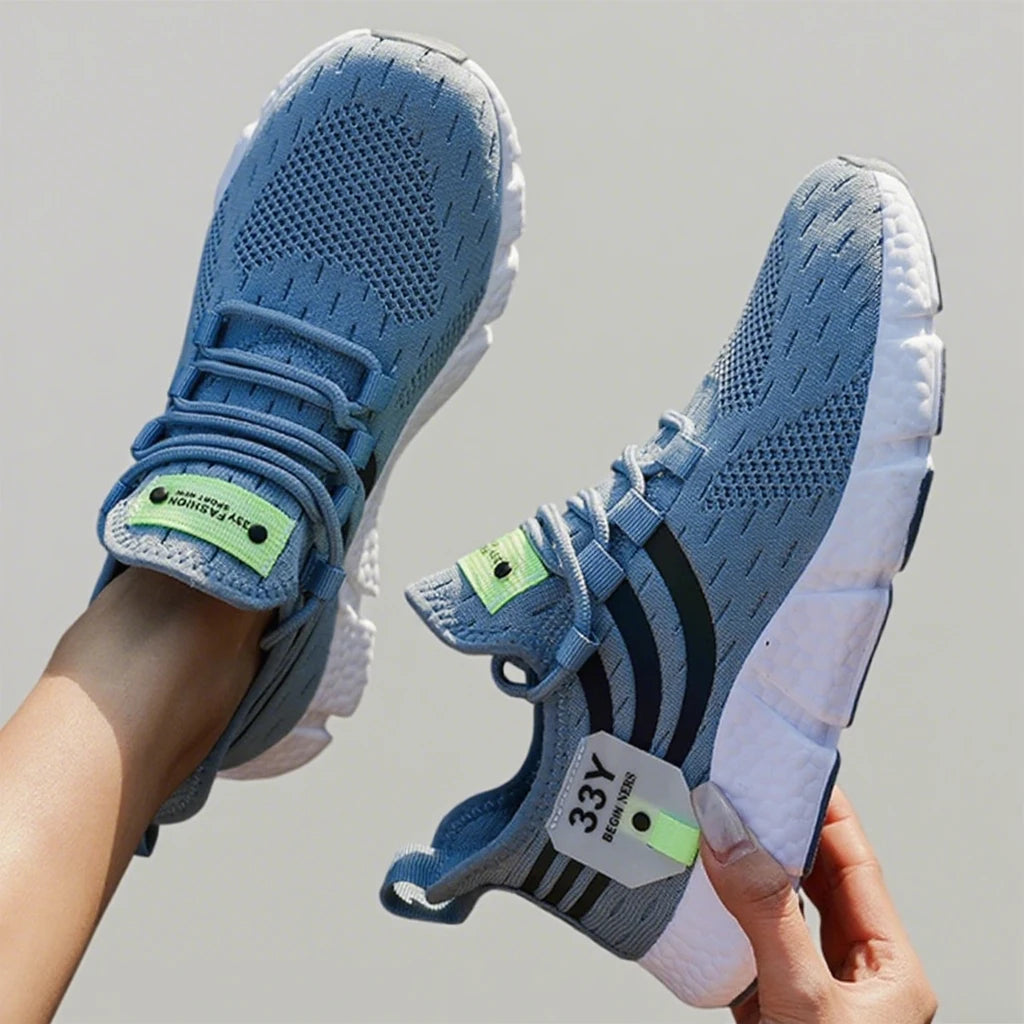 Spring New Wear Resistant Running Shoes Fashionable Trendy Elevated Flat Shoes Comfortable Soft Sports Shoes with Hollow Design