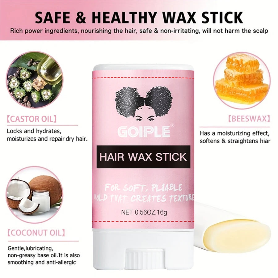 GOIPLE Moisturizing & Nourishing Rice Water & Rosemary Spray Smoothing Hair Wax Stick Flyaway Control Baby Bangs Gel Styling Wax