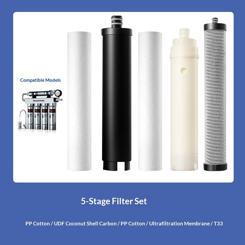 Water Filter Cartridge for  4+1 Stainless Steel Purifier,Kitchen Tap Direct Drink Water Pre-Filter Cartridge Set