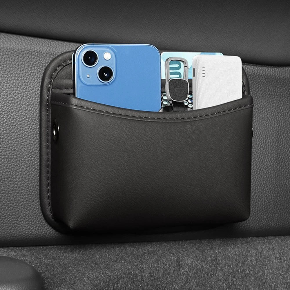 Universal Car Organizer Pocket Bag For Car Storage Box Collecting Bag Cards Phone Key Paste Box Self Adhesive Car Storage Pocket