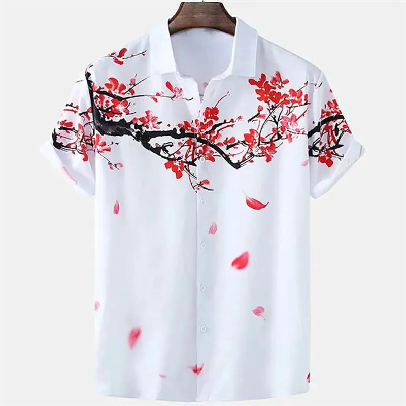 2026 Summer Men's Shirt Print Design Pattern Casual Loose Fashion Breathable Shirt