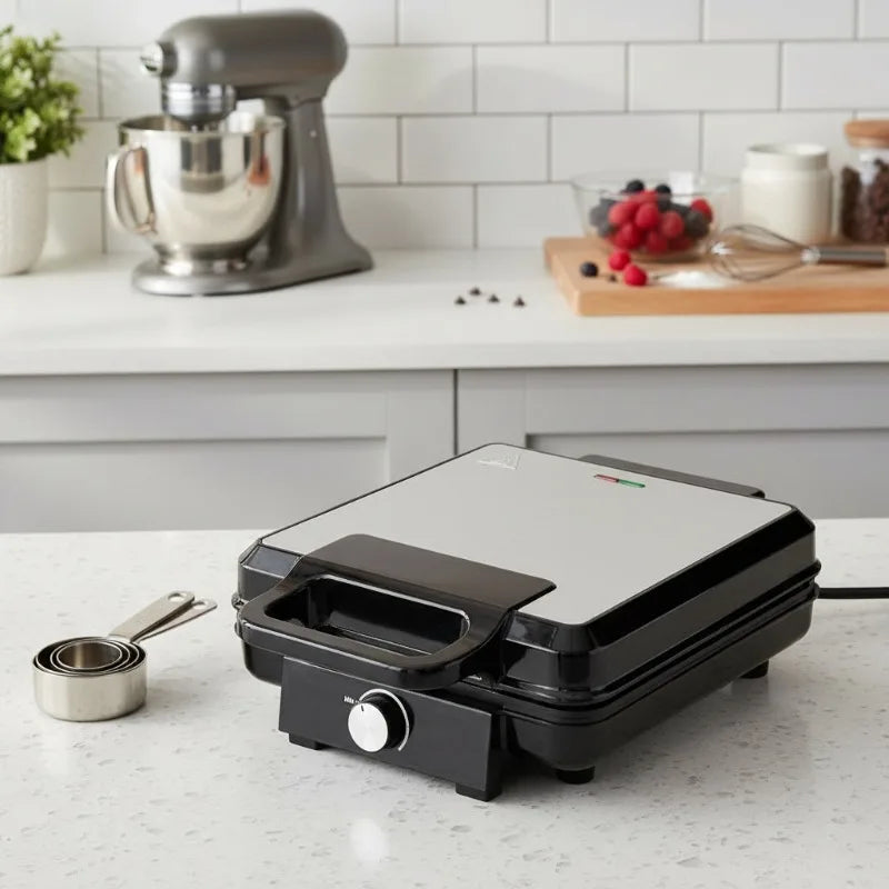 4-Slice Belgian Waffle Maker 1500W Double Heating Non-Stick Egg Cake Oven Pancake Egg Waffle Cake Machine Temperature Control
