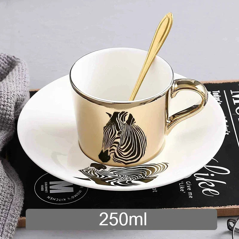 New Dynamic Mirror Reflection Cup Mug 250~300ml Home Drinkware Creative Ceramic Anamorphic Cup Coffee Tea Set Interesting Gift