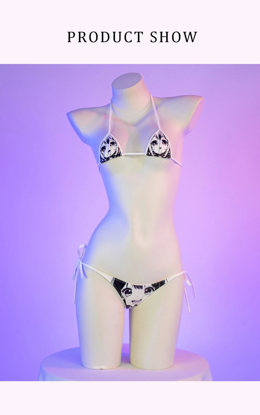 Anime Comics Girl Leather Bikini Sets 2024 New Women Sexy Two-piece Thong swimsuit Bathing Suit Cute Bikini Maid Cosplay Costume