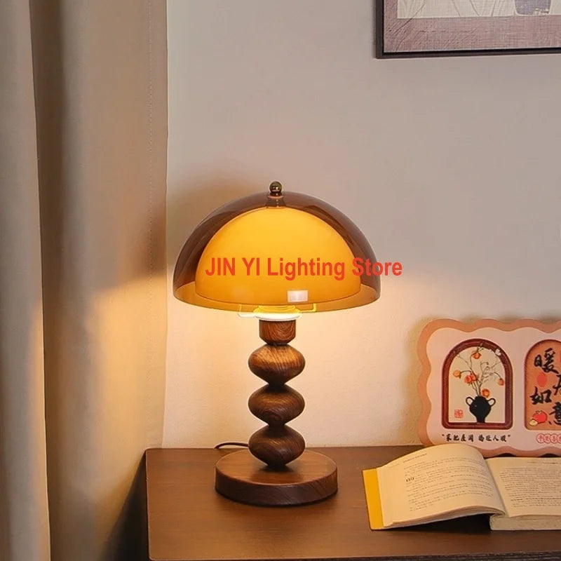 New Acrylic Lampshade Mushroom Lamp Retro Wabi Sabi Style Living Room Decoration Atmosphere Perpetual Light E27